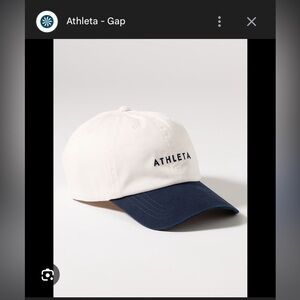 Athleta Cream and Navy Hat